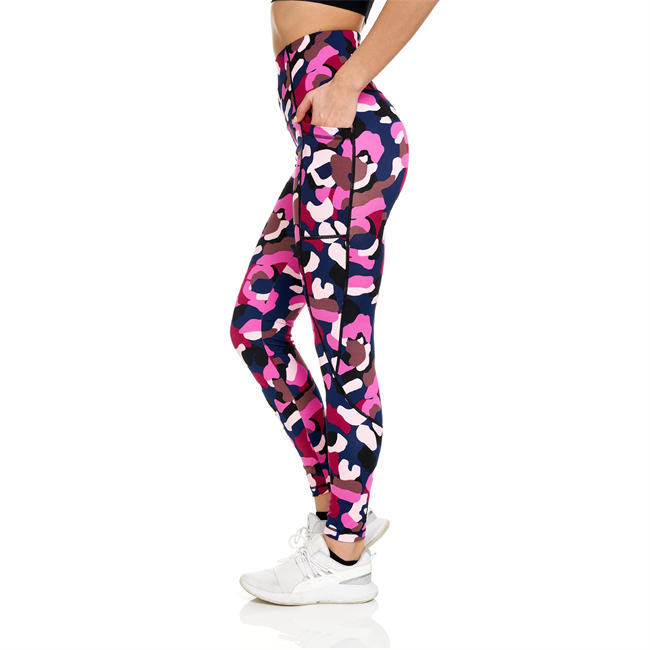 High Waist Active Women Leggings with Pockets  Printed Pants for Gym Workout